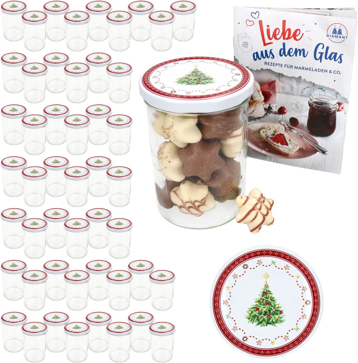 Set van 50 bekers 435 ml To 82 Christmas dream deksel incl. receptenboekje