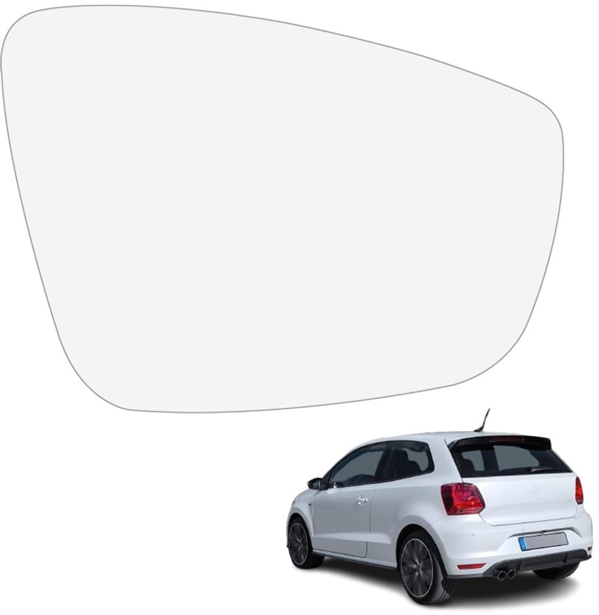 Dailygoods - Spiegelglas - Buitenspiegel vervanging - Verwarmbaar - Rechts - VW Polo 6R 6C 2009-2017 - Hoogwaardig spiegelglas - Betrouwbare kwaliteit