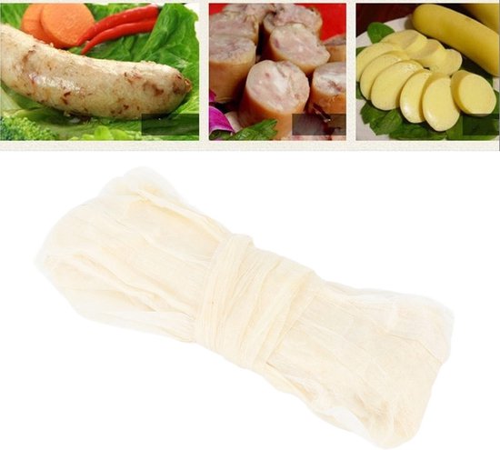 Dailygoods- Worstomhulsel 22mm - 2-laags Drogen Schapen Darm - Eetbaar Natuurlijke Worstomhulsel - Voor Thuis DIY Worst Maken - Duurzaam Microkristallijn Cellulose Materiaal - Worstvel — afbeelding 3