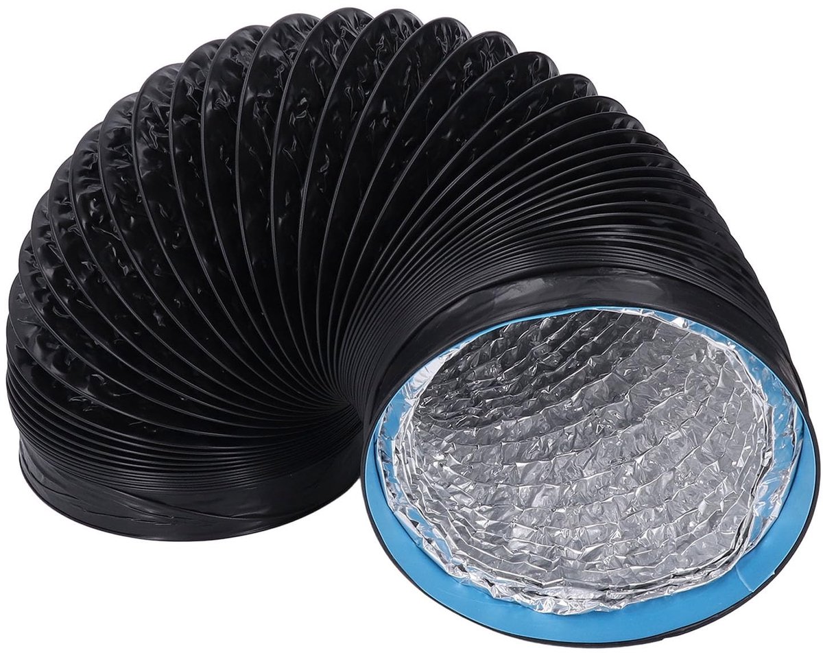 Dailygoods- Ventilatieslang Geïsoleerd - Flexibel Kanaal - PVC/Aluminiumfolie - Geluidsreductie - 7 Inch/2 Meter - Voor HVAC/Systeem - Luchtkanaal