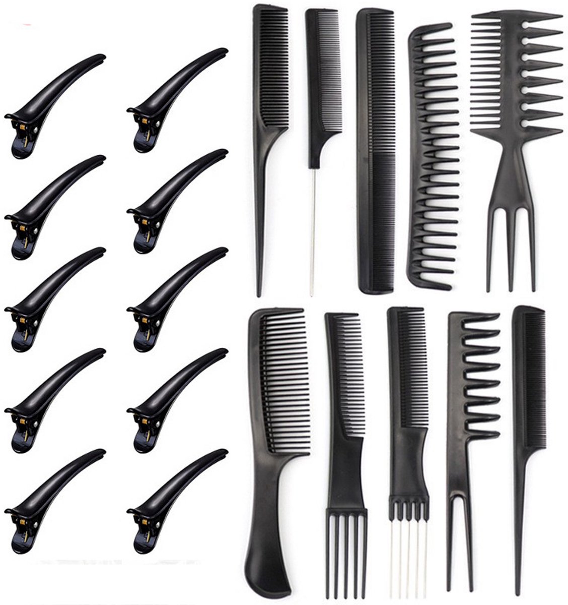 kammen - Kapper's kammen set Set - professionele antistatische herenkam - haarkam voor de salon- thuis- op reis - voor het stylen van kapsels- baard en haar