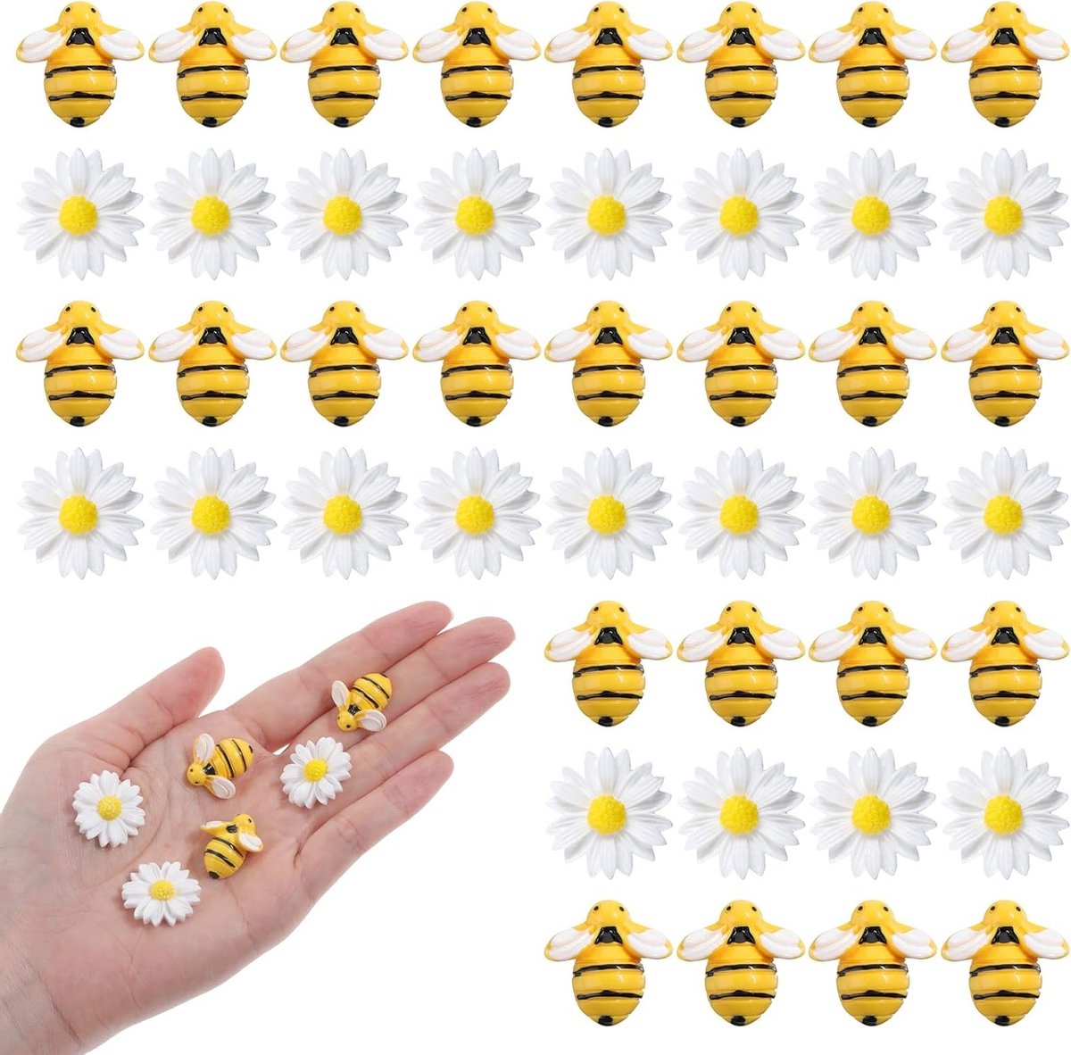 Resin decoratie bloemen en bijen - 50 stuks - kleurrijke accessoires - perfect voor DIY projecten - ShopVlot