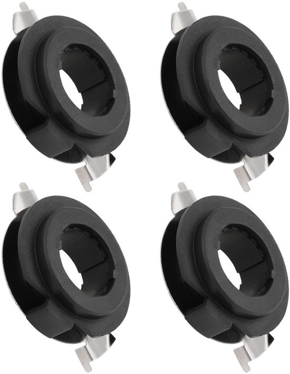 Allecto - Auto Koplamp Adapter - H7 Led Socket Base - 4 Stuks - Zwart