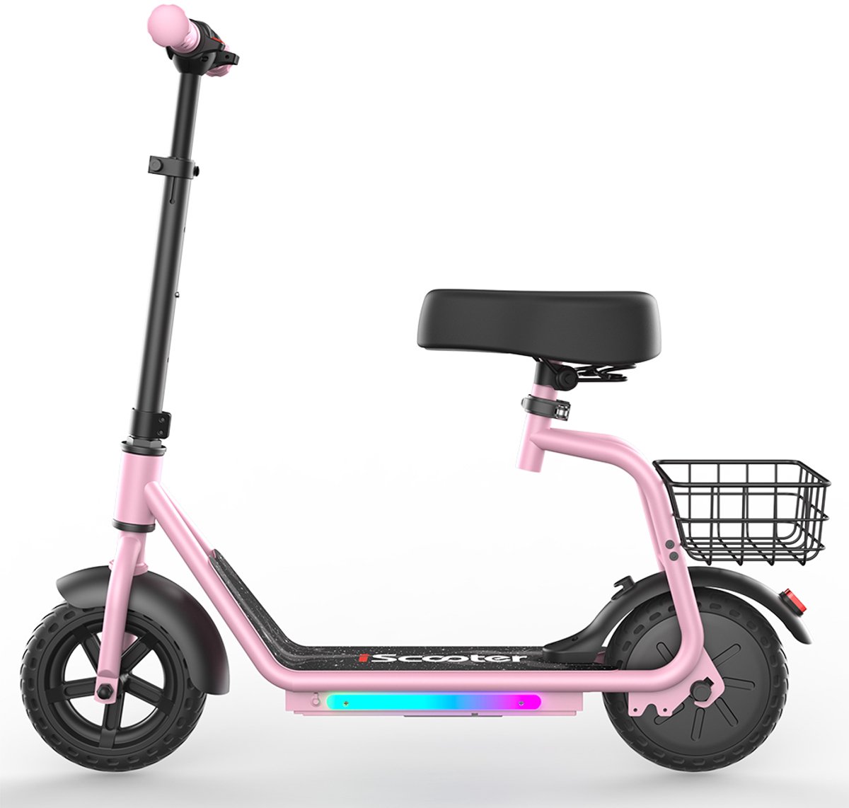iScooter iK7 Elektrische Step Kinderen - 2‑in‑1 - 8 tot 14 jaar - App - Bluetooth muziek - RGB verlichting - 250W - 10/15/20 km/u - Bereik 15 km - 8,5" Wielen - Roze thumbnail 4