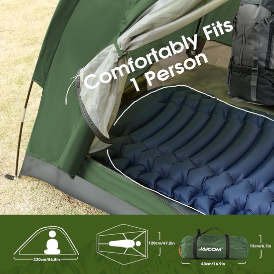 Kampeertent 1-2 Persoons Ultralight - Waterdichte Iglo Tent voor Camping Wandelen en Festival - 3-4 Seizoenen - Snel Op Te Zetten - 1,9 kg — afbeelding 5