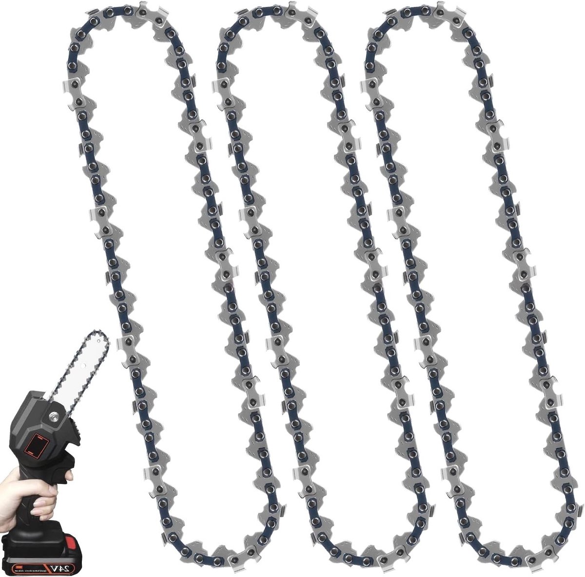Vervangingsketting voor 6 inch motorzaag - 3-pack met 37 aandrijflinks voor optimale prestaties