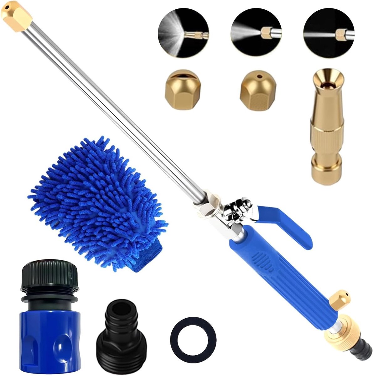 Hoge Druk Waterpistool voor Tuin en Auto, Spuitlans voor Tuinslang, Ideaal voor Schoonmaken en Verfrissen