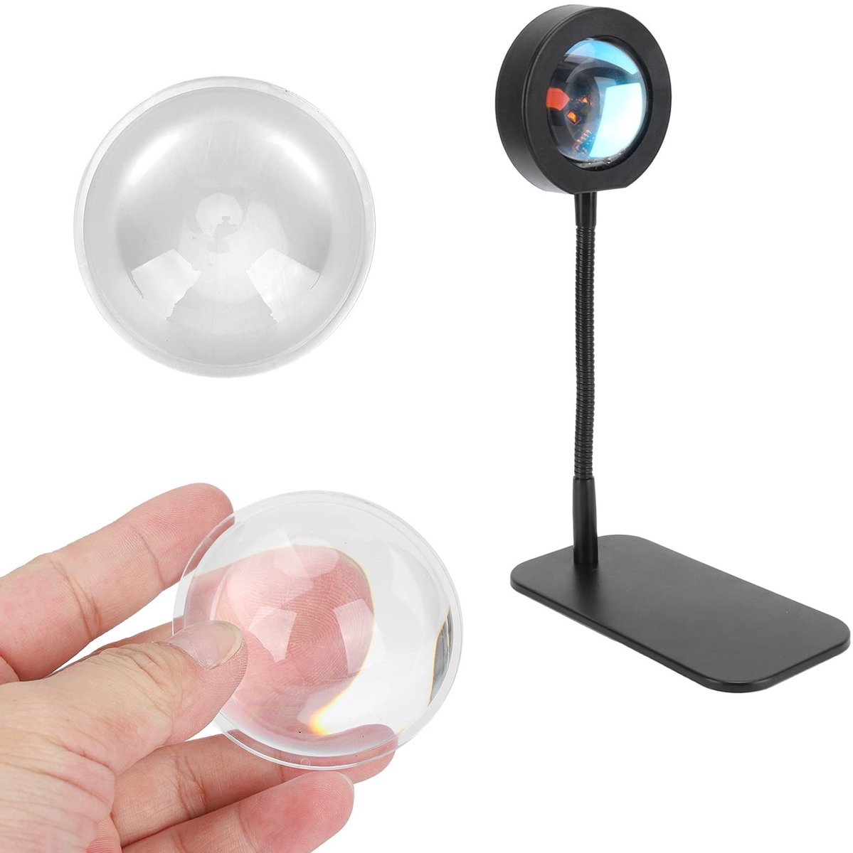 Dailygoods- Convexe Glaslens 60mm - Vergrootglas - Optische Acrylglas - Premium Kwaliteit - Geschikt voor Zonsonderganglamp - Lichtgewicht