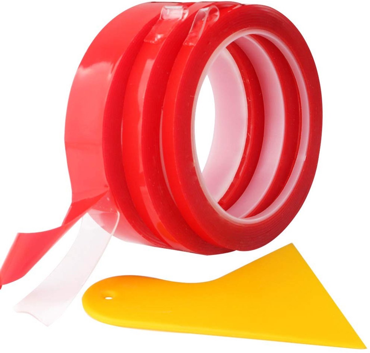 Dailygoods - Dubbelzijdige Transparante Tape 20 mm x 9 m - 3 Rollen, Weerbestendig en Hittebestendig