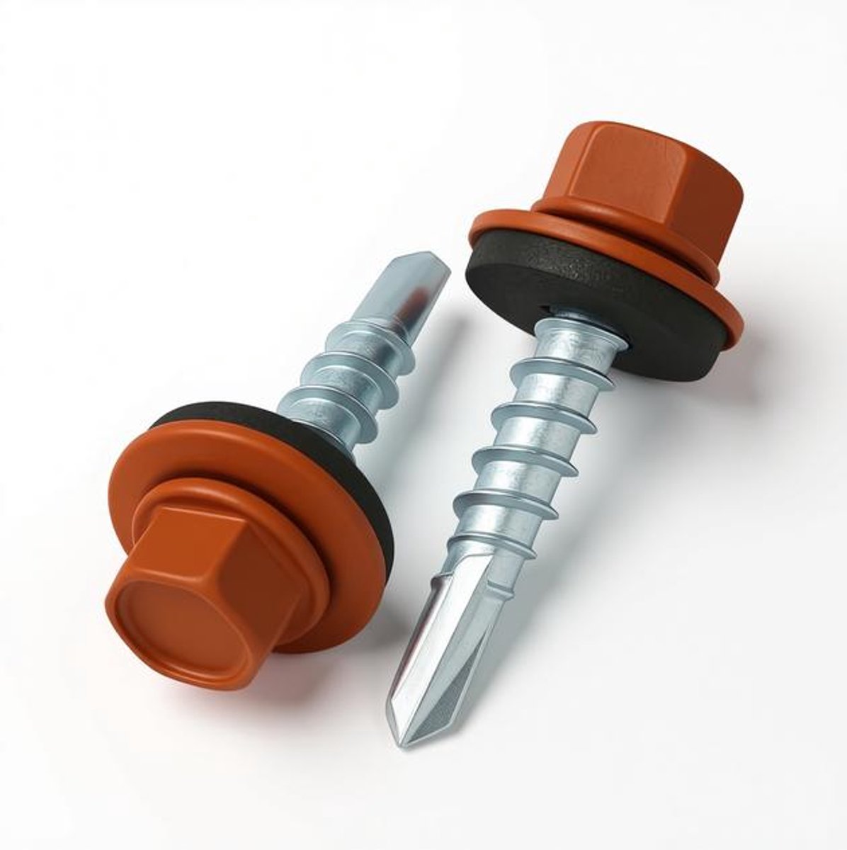 ElleMooi Dakschroeven 4,8 x 35 mm Zeskantkop Zelfborend RAL 8004 Koperbruin met EPDM Ring (50 Stuks)