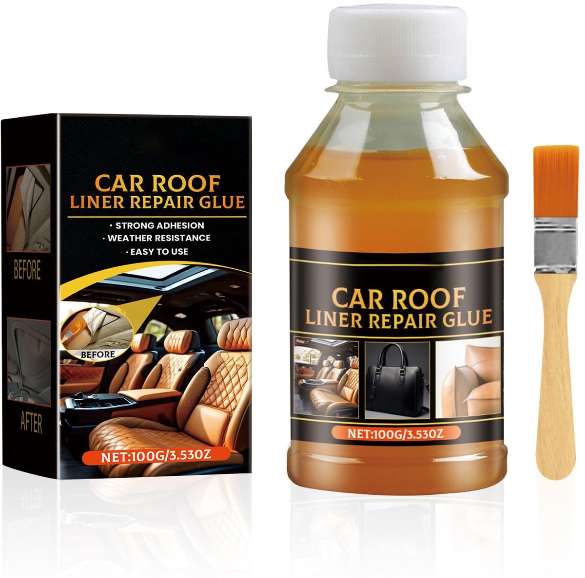 Dailygoods- Autodaklijm Transparant - Interieur Reparatie - Lijm voor Leer - Zachte Materialen - Makkelijk in Gebruik - Blijft Onzichtbaar - Interieurreparatielijm