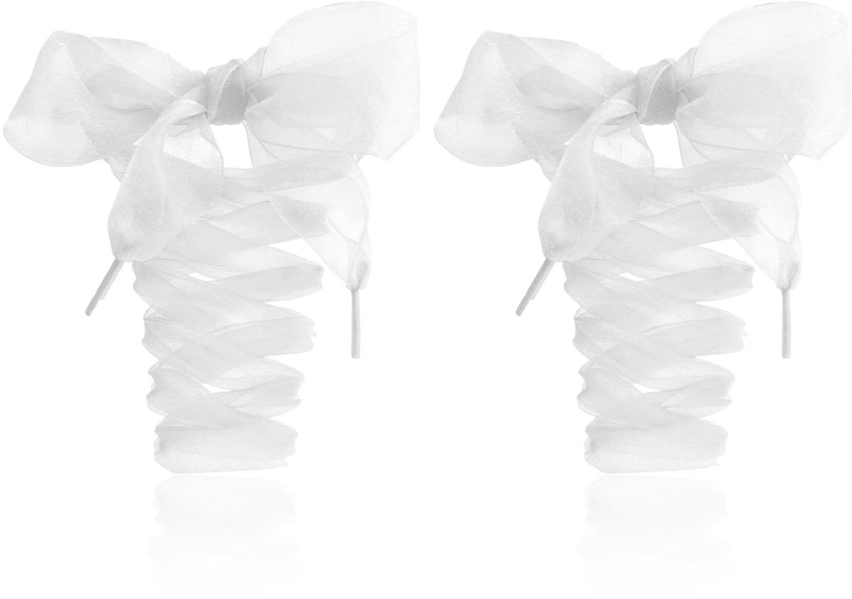 Dailygoods - 2 Paar Chiffon Veters - Eenvoudige Satijnen Vrijetijdsschoenveters