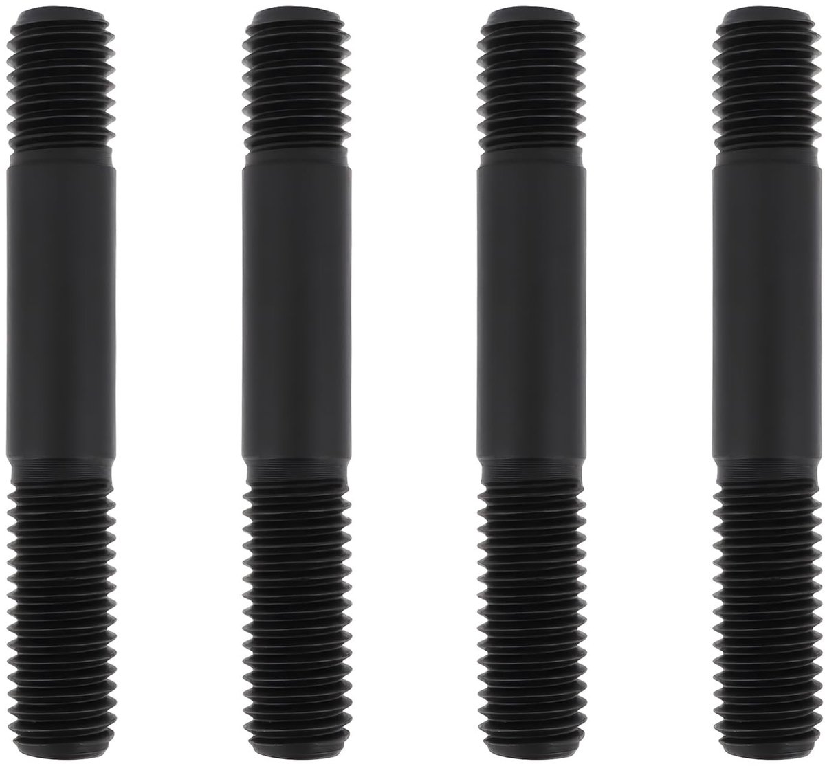 Dailygoods- Stud Bolt M12 x 80 mm - 4 stuks - Koolstofstaal - Hoge sterkte - Roestvrije afwerking - Voor machines/autoreparatie - Schroef
