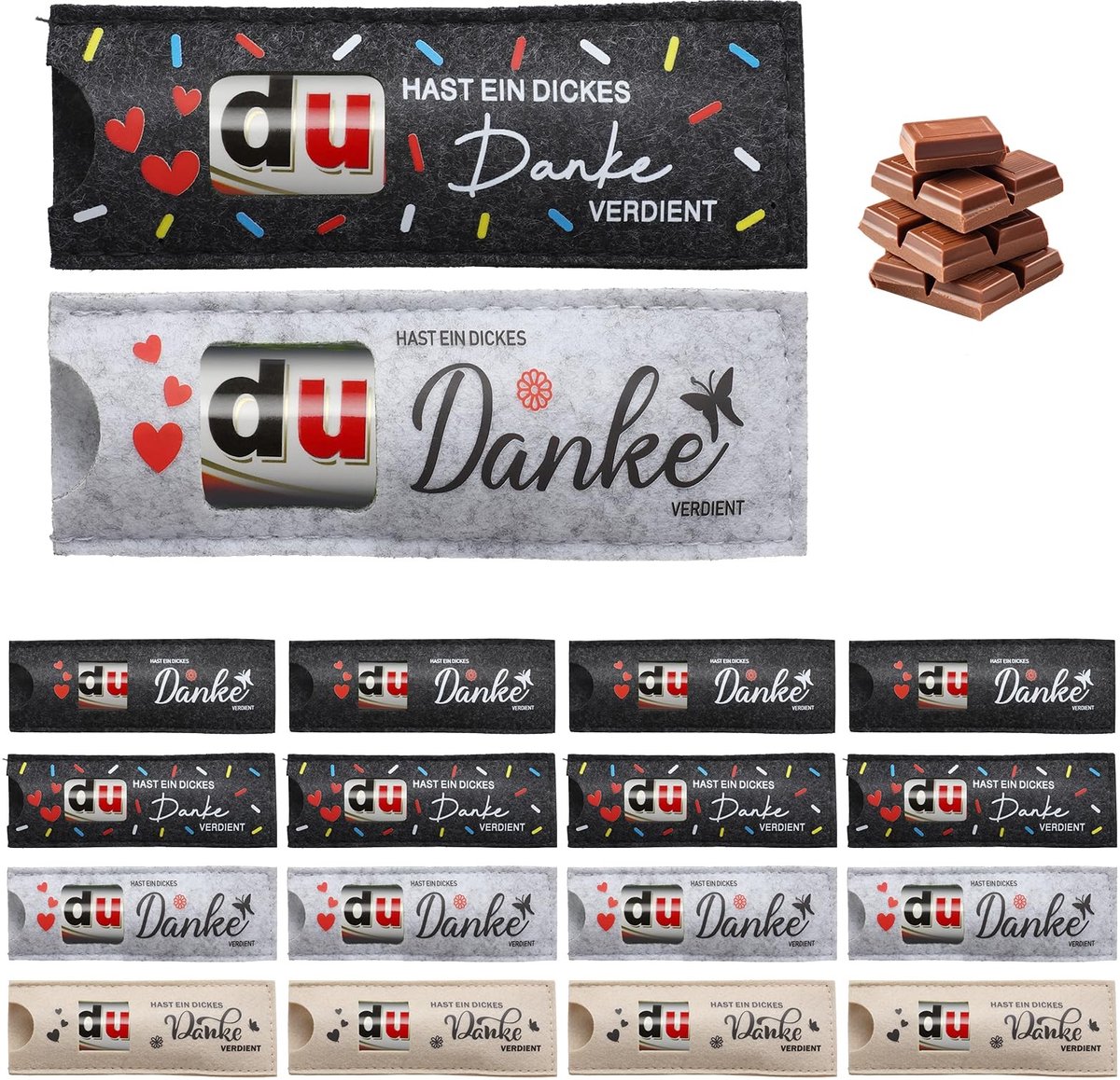 Dailygoods- Cadeaupapier 20-delige set - Herbruikbare vilten hoezen - Creatieve verpakking - Duurzaam materiaal - Persoonlijke boodschap - Geschenkdoos