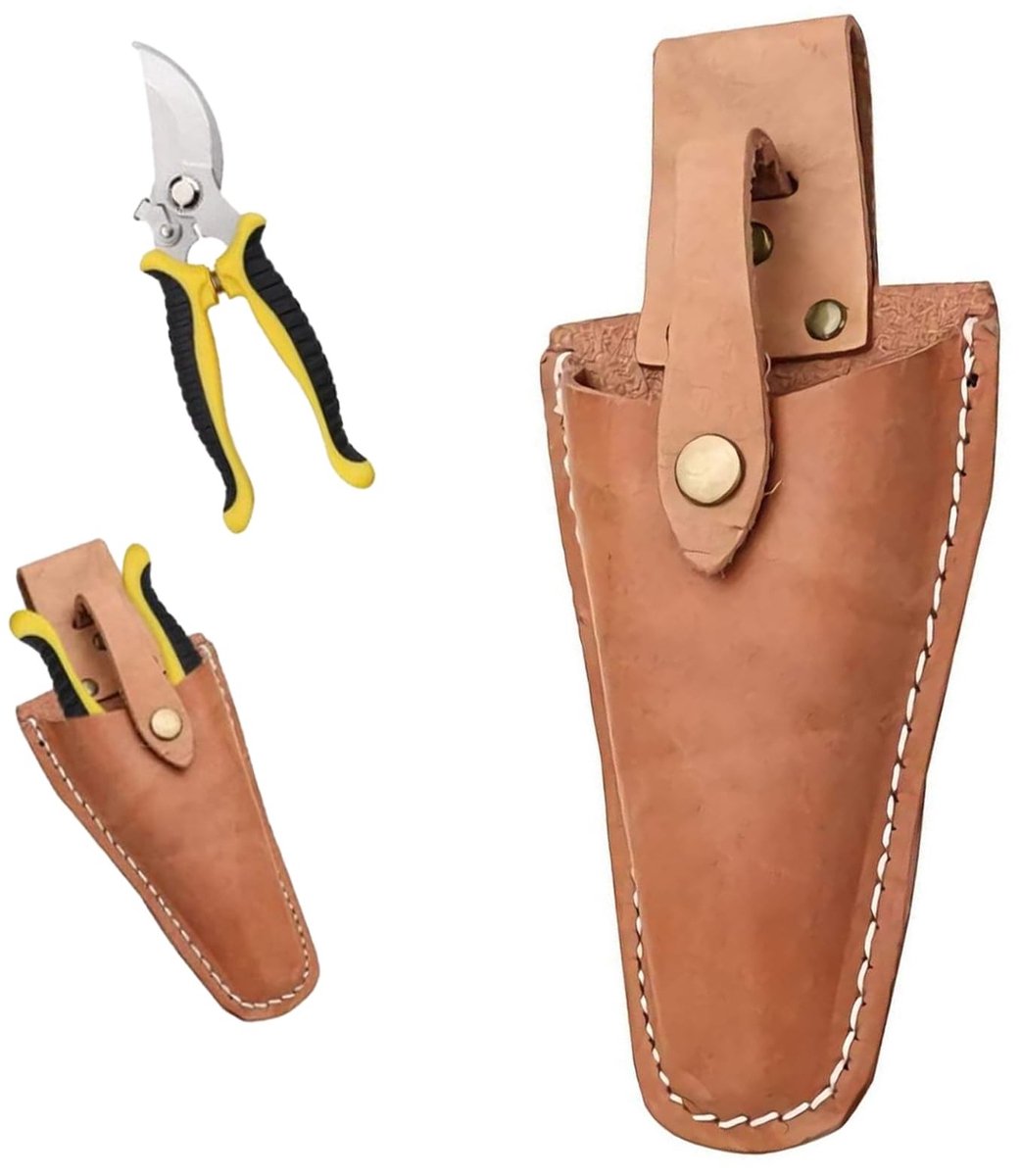 Dailygoods- Tuinschaar - Lederen Holster - Gereedschapswand - Riemhouder - Duurzaam Leer - 1pc - Gereedschapshouder