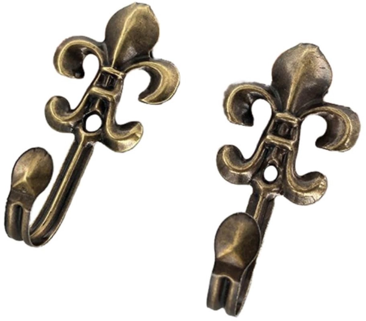 Dailygoods- Gordijnhouders Metalen - Wandmontage - Decoratieve Gordijnhaken - 4 Stuks - Co