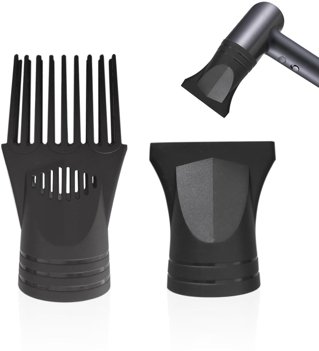 Dailygoods - Haardroger mondstuk - Universele diffuser - Hoge temperatuurbestendigheid - Zwart - Haardiffuser opzetstuk - Ideaal voor kappers - 2 stuks