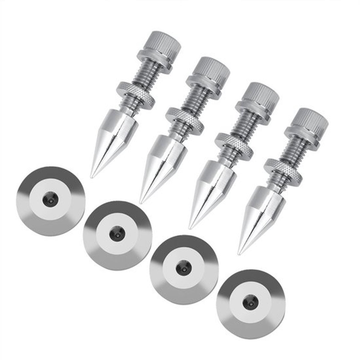 Allecto - Luidspreker Spikes - Shockproof Cone Base Pads - Verchroomd