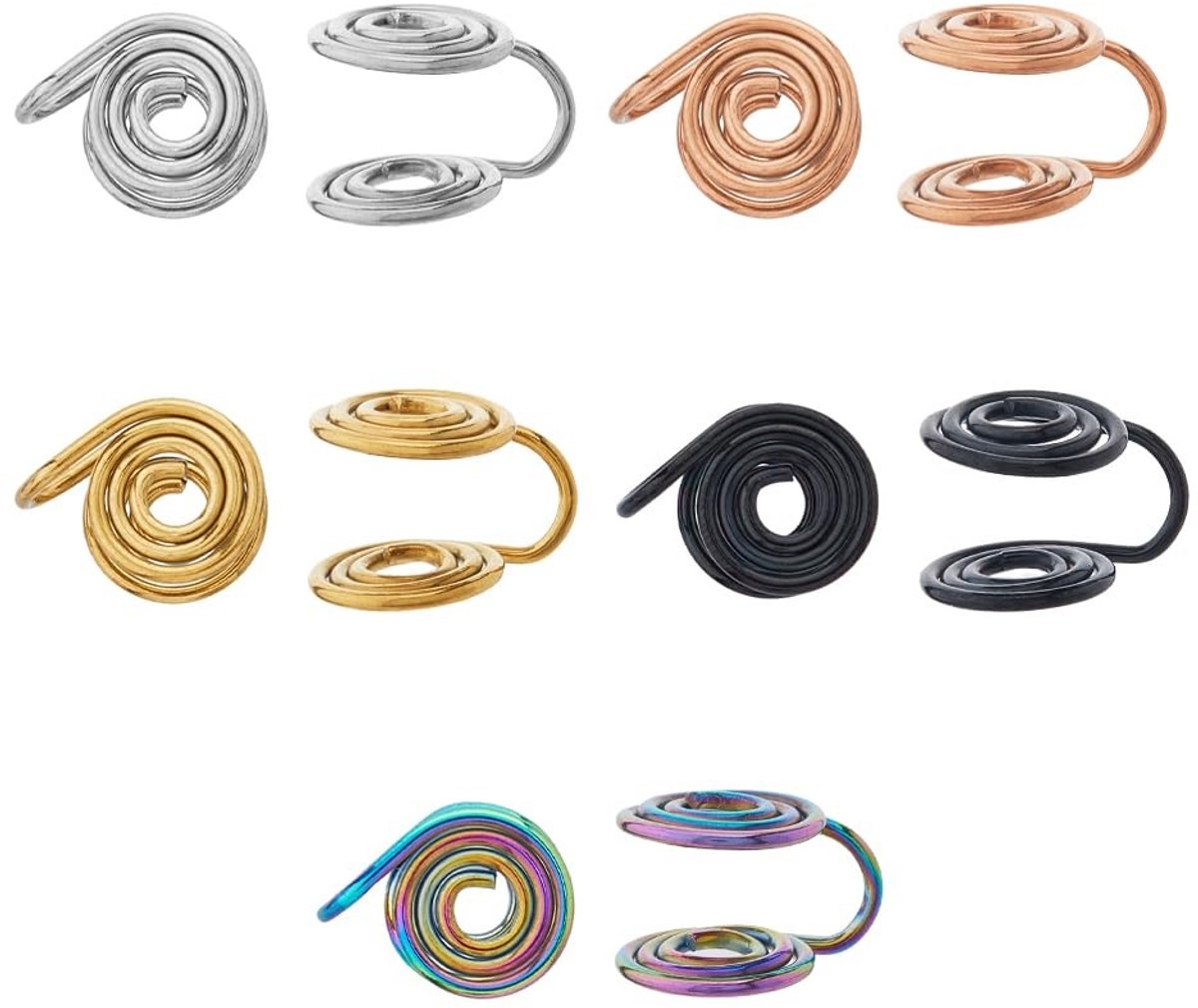Dailygoods- Drukoorbellen Spiraal - Niet-doorboorde Oorbellen - Compressie Oorbellen - Roestvrij Staal - 14mm x 9mm x 10.5mm - Geschikt voor Vrouwen/Mannen