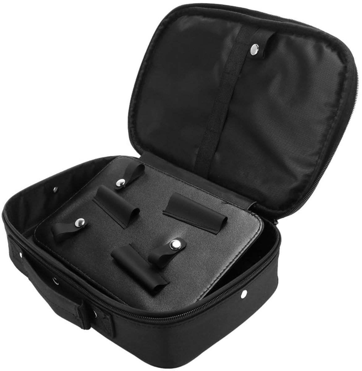 Dailygoods- Kapperskoffer Grote Capaciteit - Nylon - Vakkenbescherming - Gereedschap Organizer - Scharen/Kammen/Haarspelden - Zwart - Kapperstas
