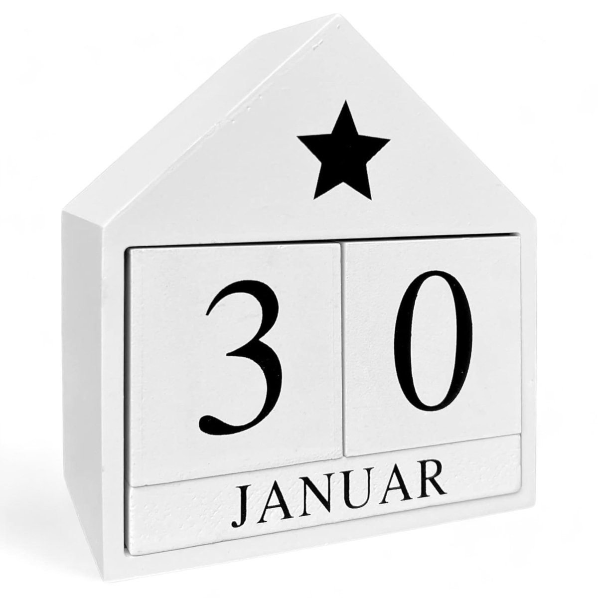 Dailygoods- Kalender Houten Tafelkalender - Eeuwige Kalender - Decoratie - Dubbelcijfer Blokken - Ideaal voor Thuis/Kantoor - Afmetingen 13,5x14x6,5 cm