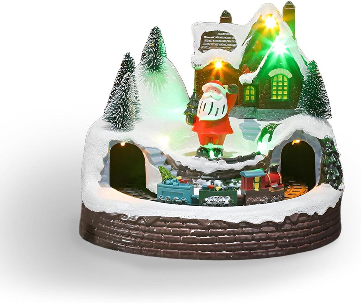 Kerstmuziekdoos - Kerstdecoratie - Muziek afspelen - Creatief draaiend ontwerp - 18.5 x 12.5 x 17.5 cm - Multicolor