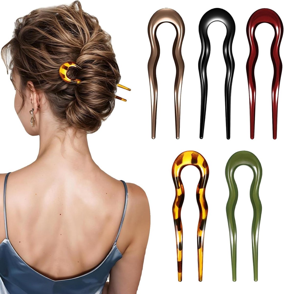U-vormige Haarspelden - Franse Haarspelden - Haarstyling - Grote Hars Clips - 15 x 12 x 1.9 cm