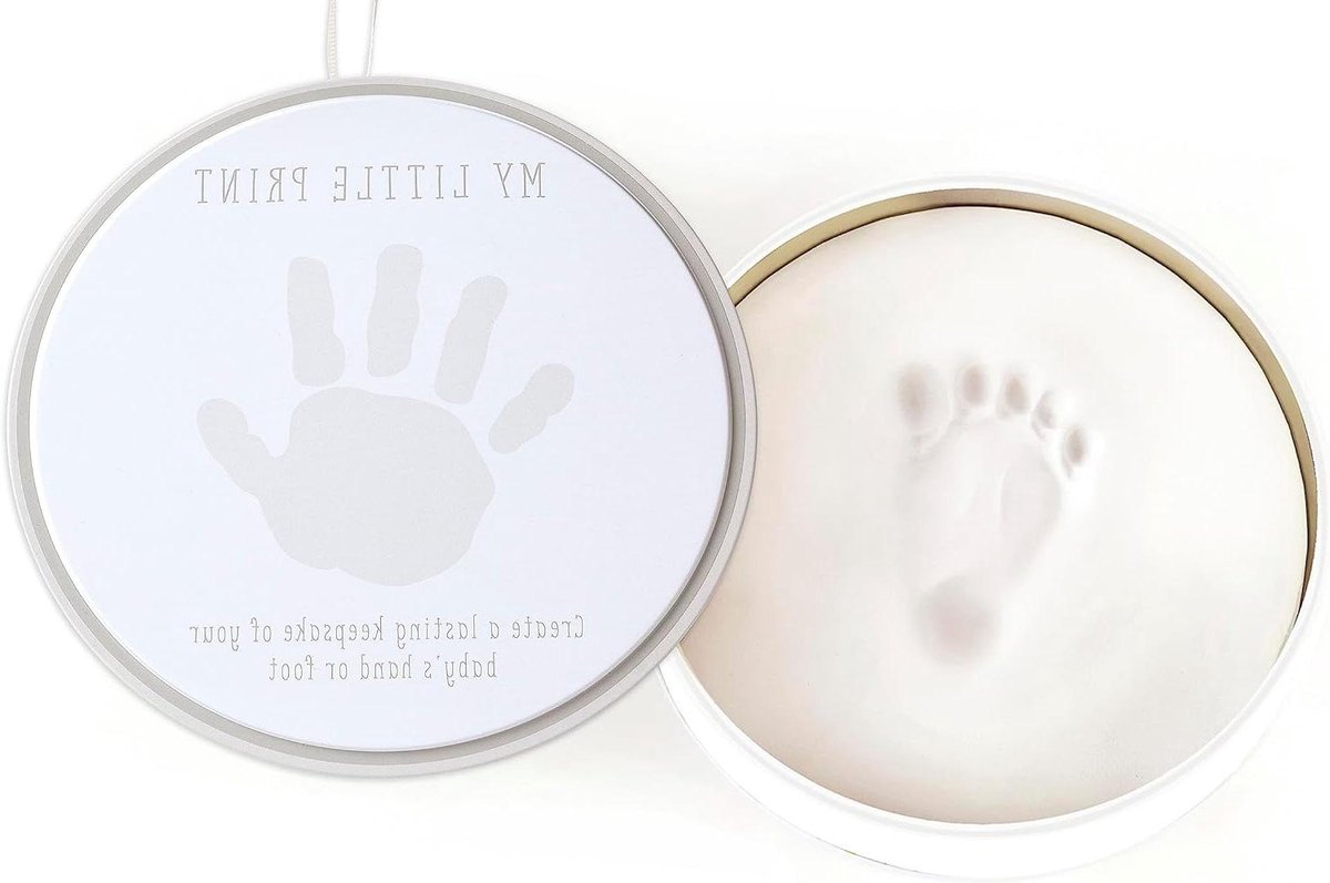 Baby Klei Tin - Handafdruk Voetafdruk - Baby Aandenken - Luchtdrogende Klei - 15x15 cm - Baby Print