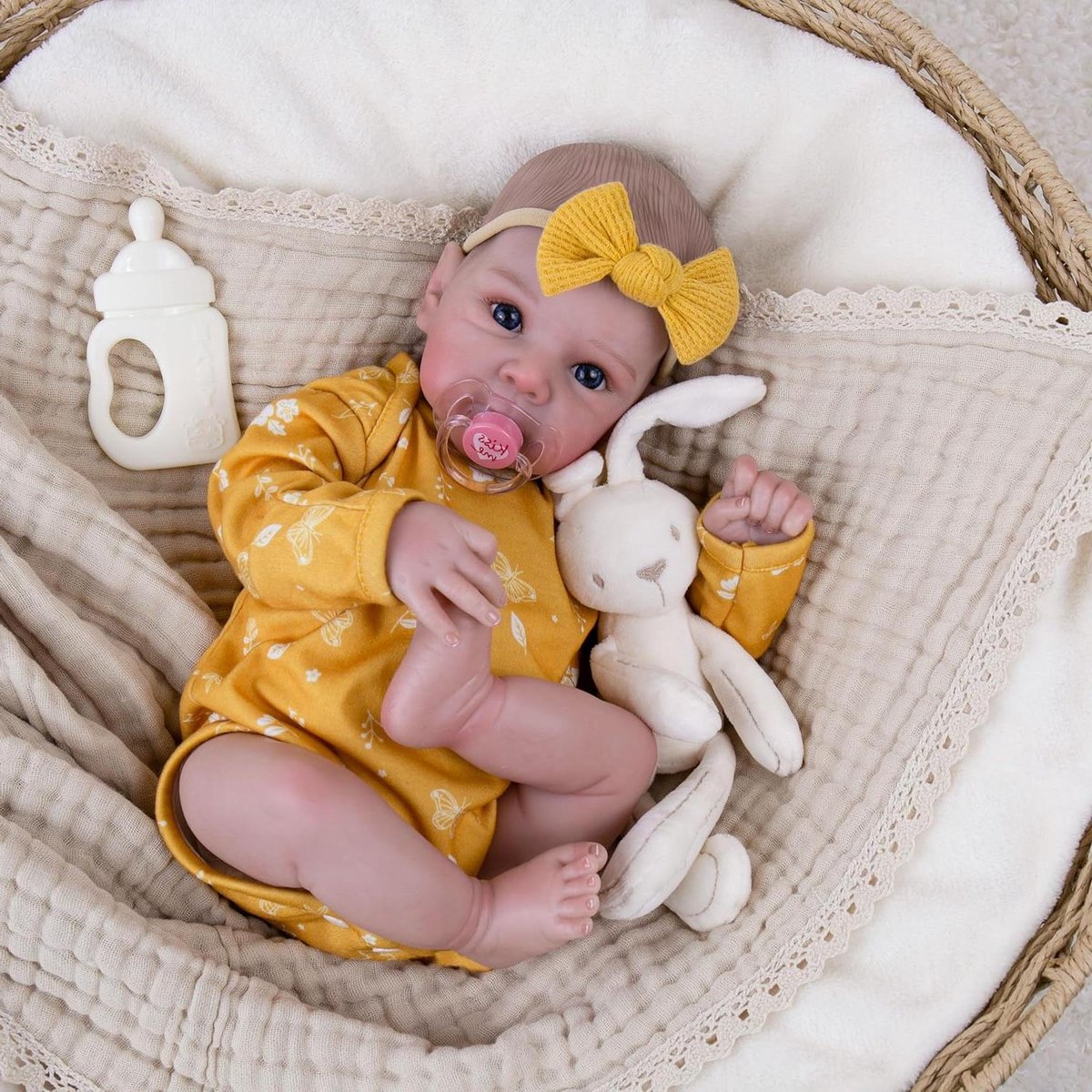 Realistische Reborn Pop - Levensgrote Baby - Kinderspel - Handgemaakt Gedetailleerd - 50 cm - Madeline