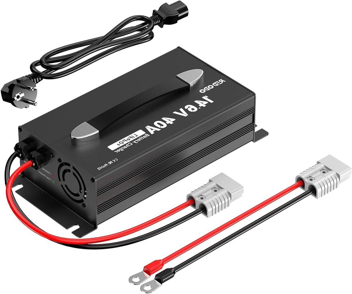 Acculader LiFePO4 - Batterijlader - Boot Accu Laden - Onderhoudslaadfunctie - 20x10x5 cm - Zwart