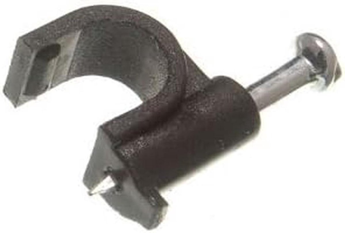 ROND ZWART KABEL DRAADKRIJK CLIPS 7 MM (pak van 48)