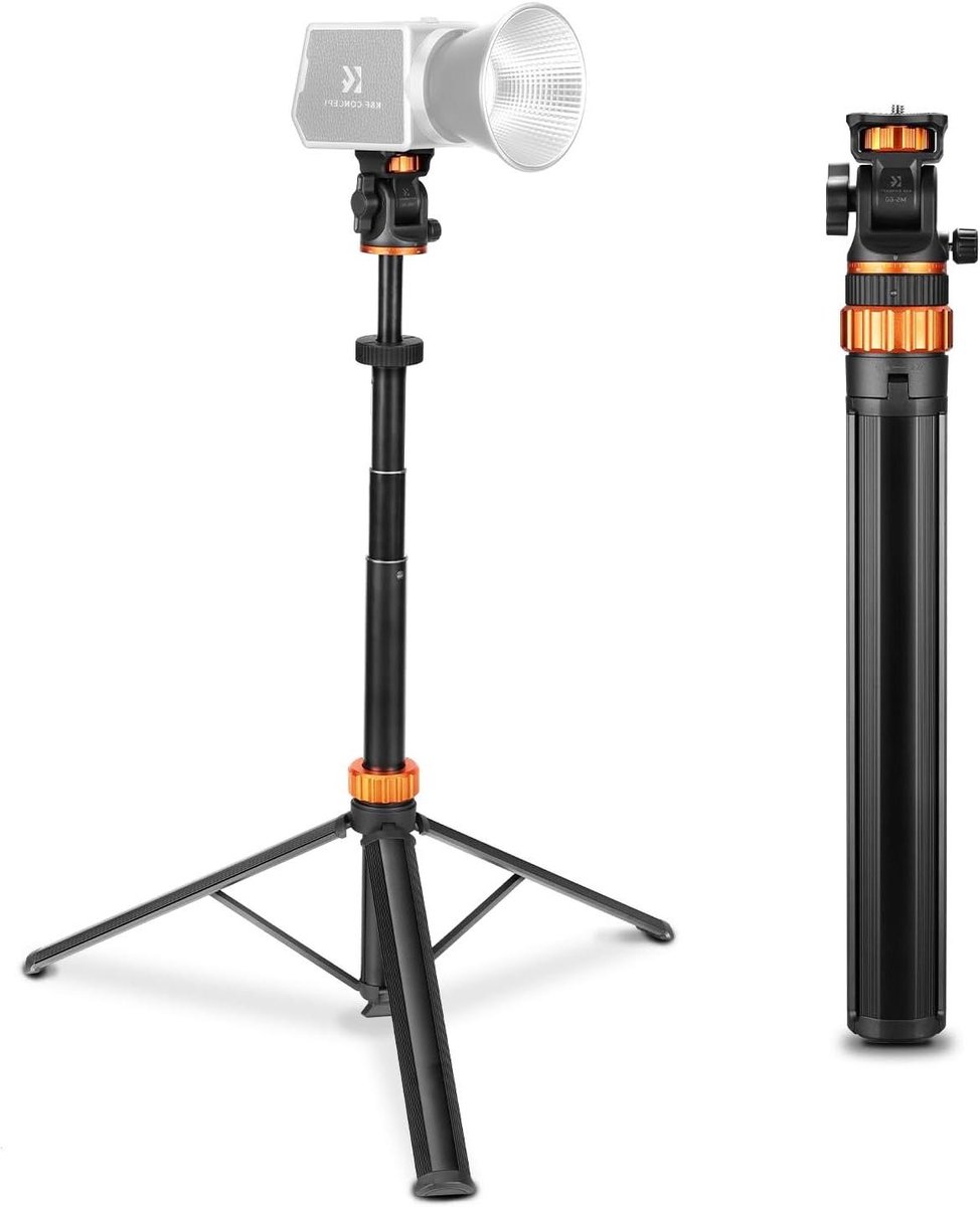 Camera Statief - Mobiel Statief - Video Opnames - Uitschuifbaar Tot 180cm - 44cm Verpakt - Zwart
