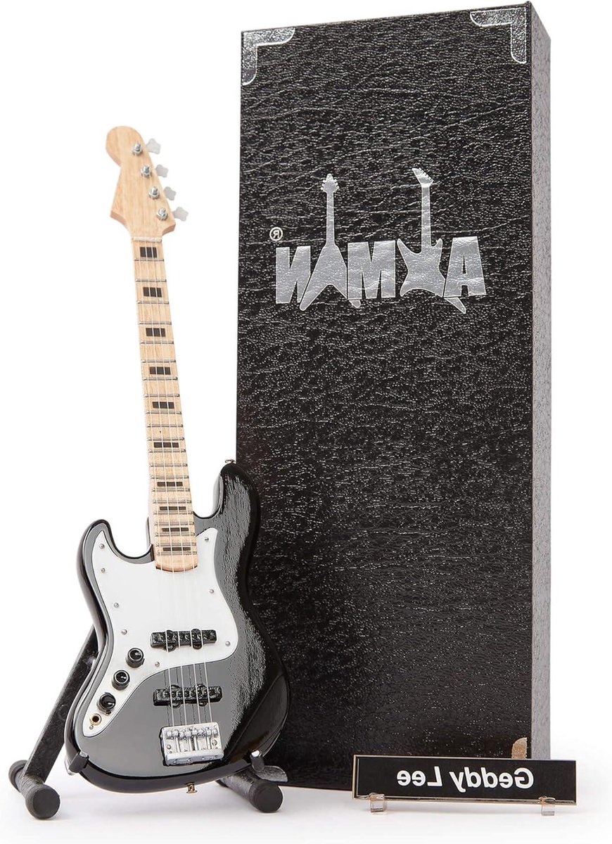 Miniatuur Gitaar - Ornament Gitaar - Display Decoratie - Handgemaakt Ornament - 10 inch Hoogte - Zwart