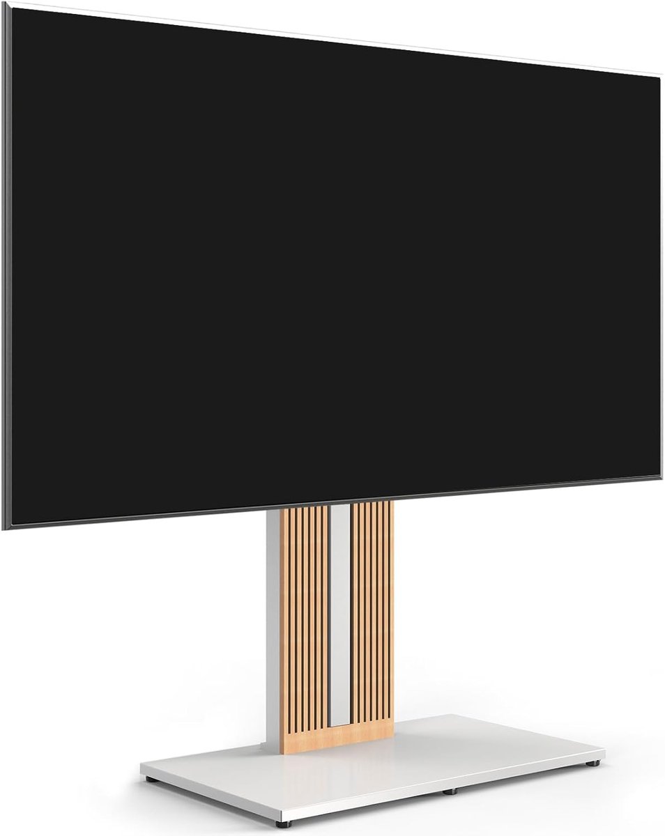 TV standaard - Tv meubel - Vloerstandaard - In hoogte verstelbaar - 55-88 inch - Wit