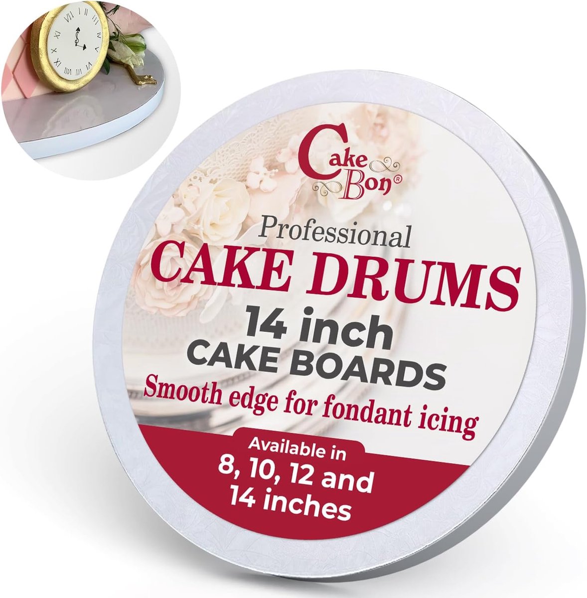 Cake Bord - Taart Ondergrond - Professioneel Bakken - Stevige Dikke Drum - 35 Cm Rond - Wit