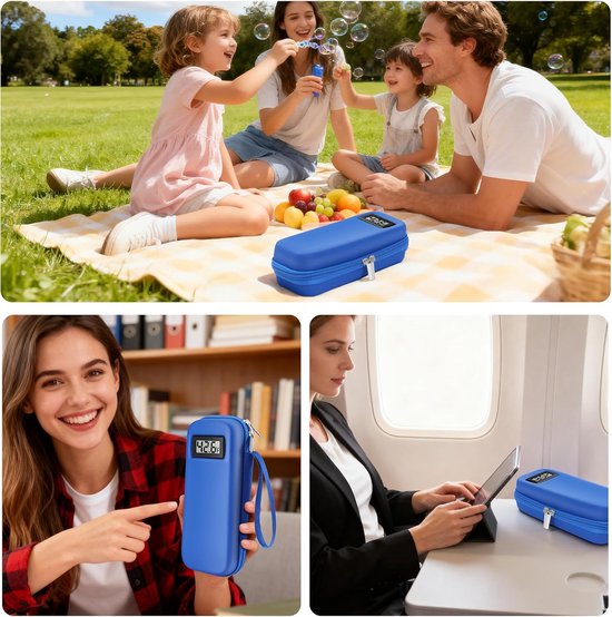 Insuline Koeltas - Diabetes Koeltas met 2 Ijspacks - Om Medicijnen Koud Te Houden - met Thermometer en Temperatuurweergave - Draagbare Koeltas - voor Dagelijks Gebruik en Reizen - Isolerende Insuline Etui voor op Reis - Groen van Merkloos — afbeelding 4