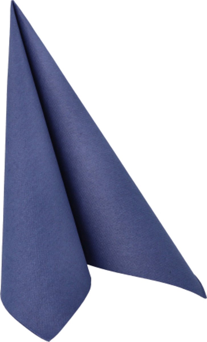 5x 50 Servetten ROYAL Collection 1/4 vouw 40 cm x 40 cm donkerblauw