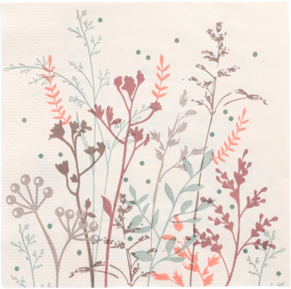 10x 20 Servetten 3-laags 1/4 vouw 33 cm x 33 cm Wild Grasses