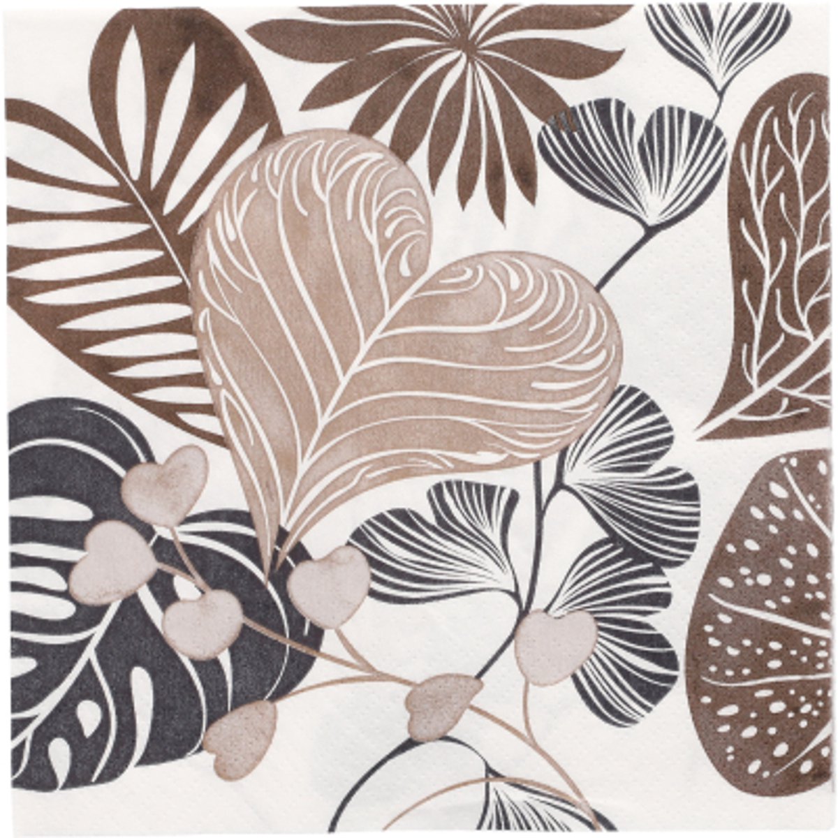 10x 20 Servetten 3-laags 1/4 vouw 33 cm x 33 cm Silky Fronds