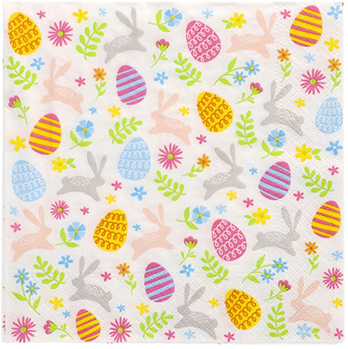 15x 20 Servetten 3-laags 1/4 vouw 33 cm x 33 cm Happy Easter