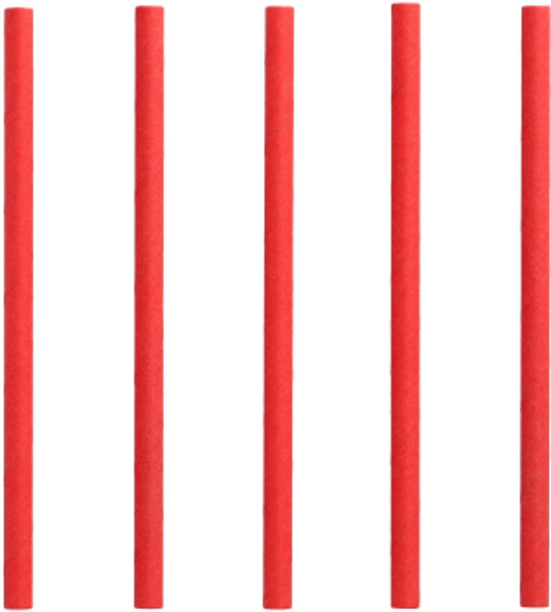8x 200 Cocktail drinkrietjes papier Ø 7 mm · 15 cm rood