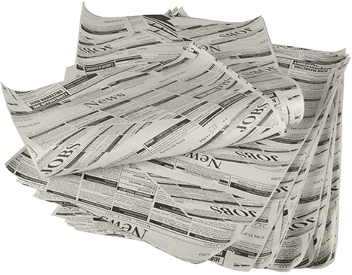 6x Inpakpapier Pergament papier 35 cm x 25 cm Newsprint vetwerend(1 kg)