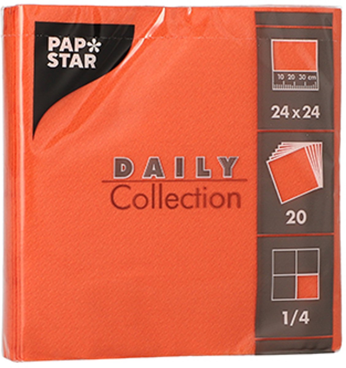 20x 20 Servetten DAILY Collection 1/4 vouw 24 cm x 24 cm nectarine