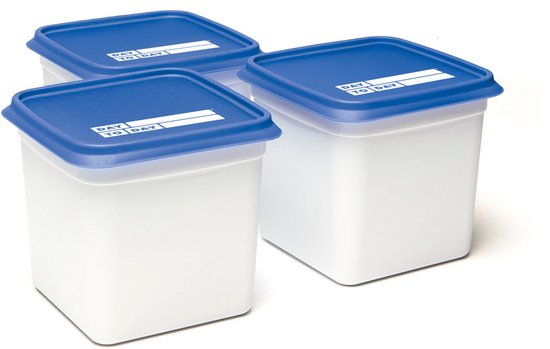 Day To Day - Alaska Boîtes de congélation - 3x 1200 ml - Boîtes de conservation pour congélateur - Boîtes de rangement empilables - Boîtes de conservation sans BPA - Résistantes au lave-vaisselle et sûres pour micro-ondes - Fabriquées en Belgique