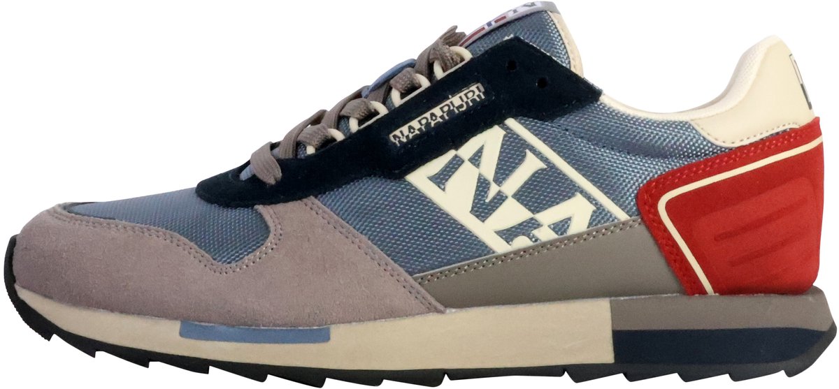 Polyester Sneaker Met Contrasterende Details En Logoprint Grijs