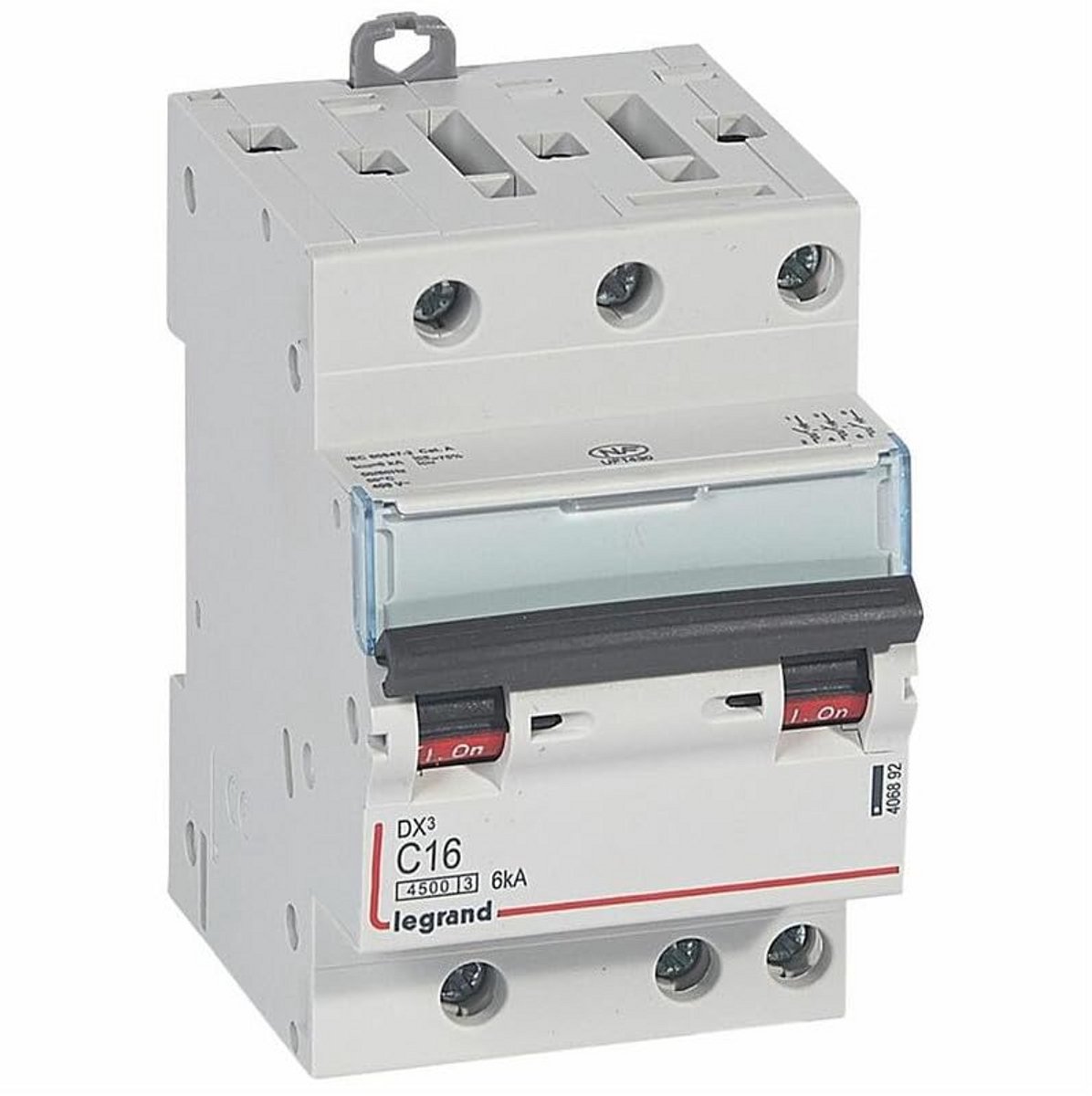 Drie-polige automaat 16A C-karakteristiek 6kA 3-fasen 400V modulaire installatieautomaat