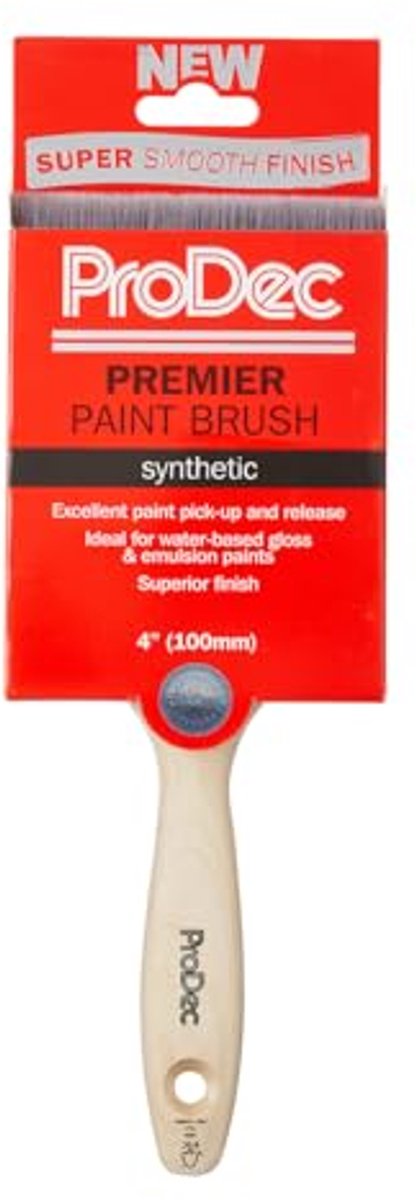 Synthetische Verfkwast - Gladde Afwerking - Muren Plafonds Hout - Professionele Kwaliteit - 100mm Breed - Beige