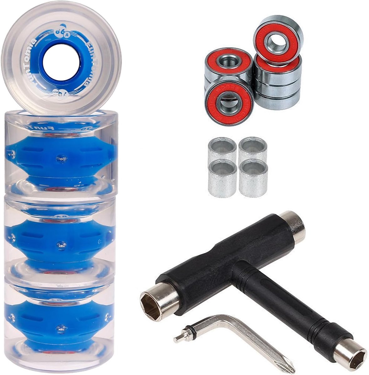 Longboard Skateboard Wielen - Big Wheels LED - Freeride Dansen - Zonder Batterijen - 70x51mm 80A - Blauw