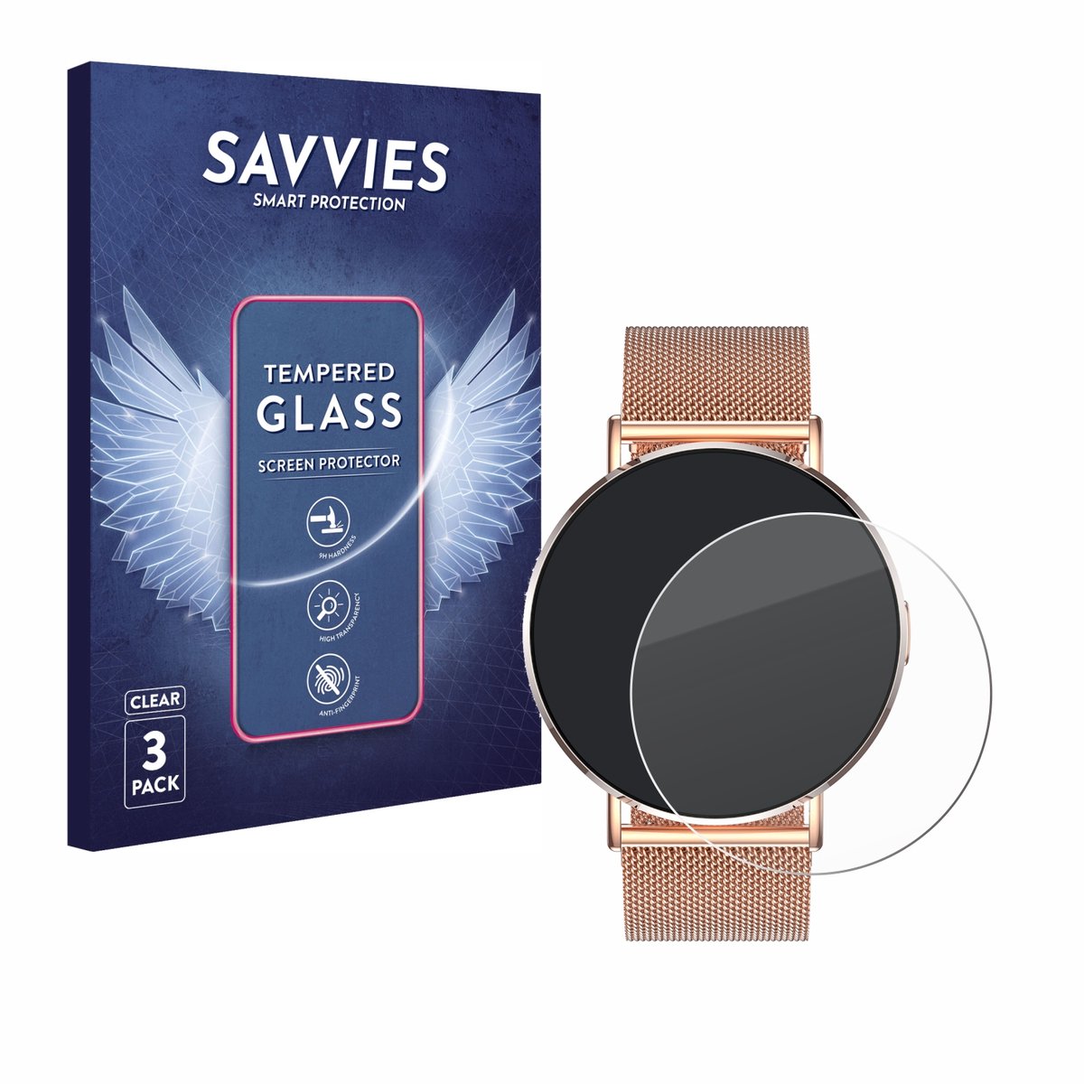 Savvies - Glas Screenprotector voor Levowatch Eve 1.3" - Gehard Beschermglas 9H 3 Stuks
