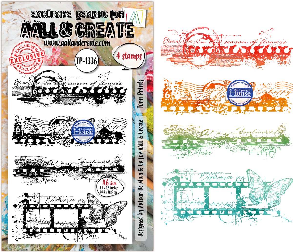 Aall & Create clearstamp A6 - Torn prints